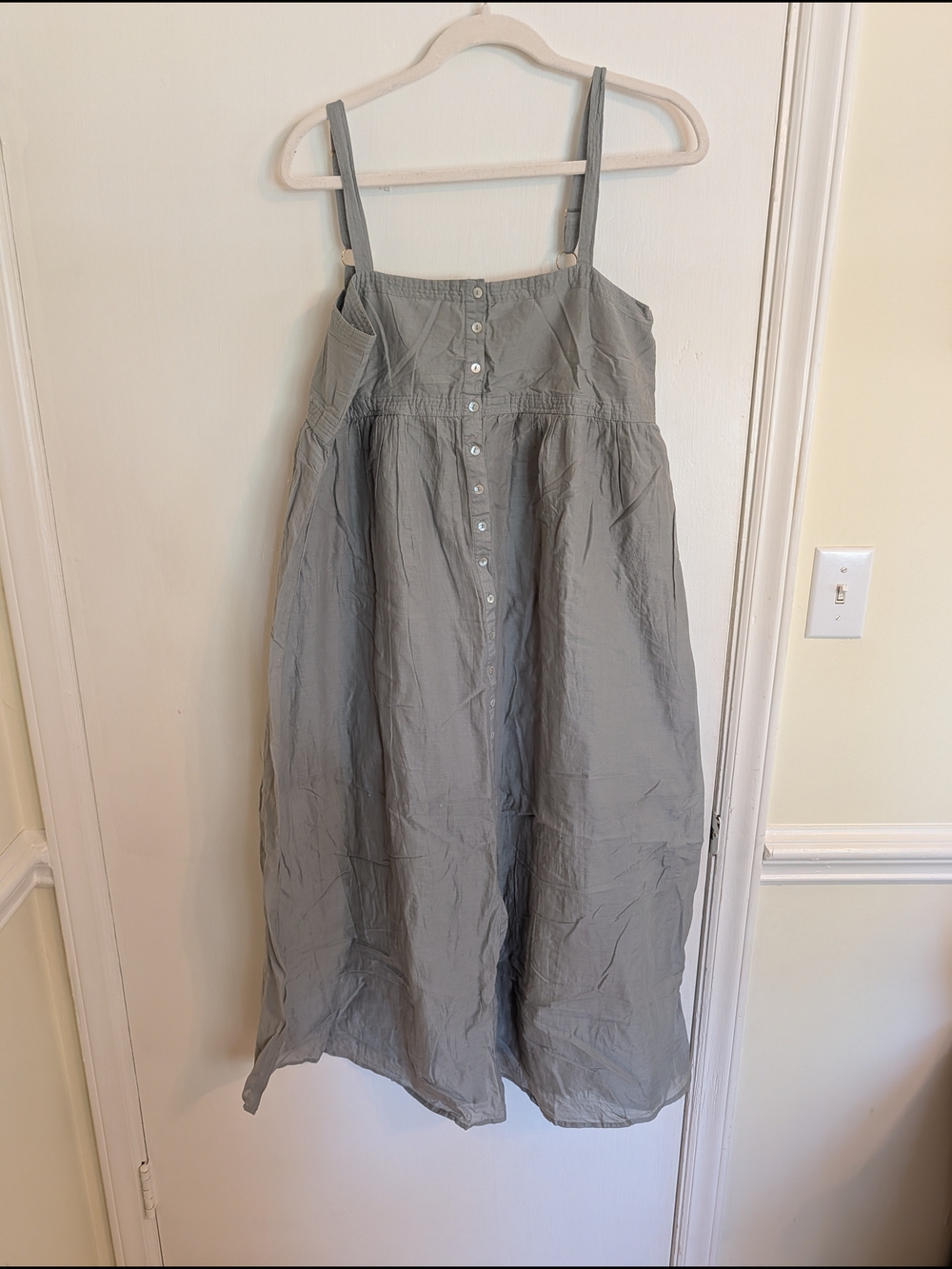 NATURAL LIFE Gray Button-Front Sundress with Bead Accent